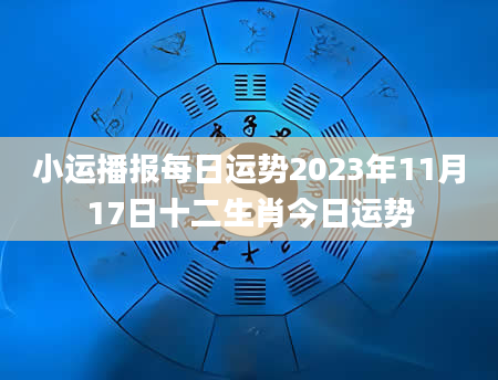 小运播报每日运势2023年11月17日十二生肖今日运势