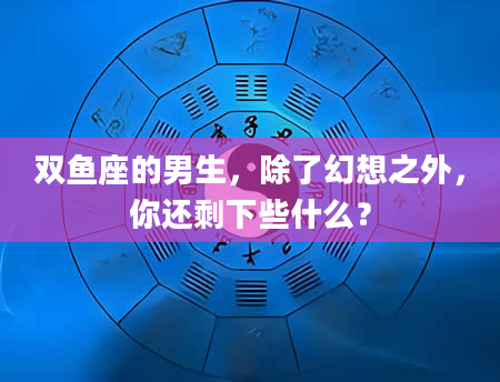 双鱼座的男生，除了幻想之外，你还剩下些什么？