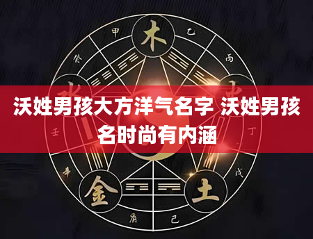 沃姓男孩大方洋气名字 沃姓男孩名时尚有内涵