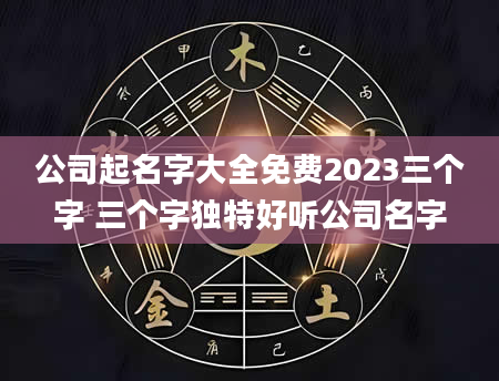 公司起名字大全免费2023三个字 三个字独特好听公司名字