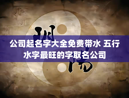 公司起名字大全免费带水 五行水字最旺的字取名公司