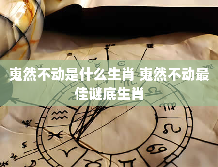 嵬然不动是什么生肖 嵬然不动最佳谜底生肖