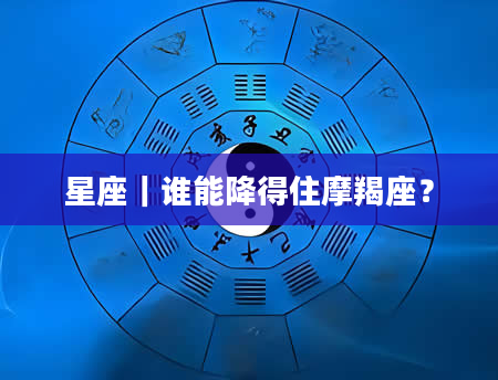 星座｜谁能降得住摩羯座？