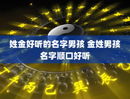 姓金好听的名字男孩 金姓男孩名字顺口好听