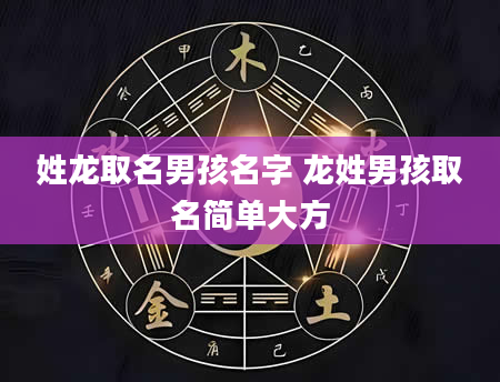 姓龙取名男孩名字 龙姓男孩取名简单大方