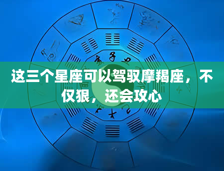 这三个星座可以驾驭摩羯座，不仅狠，还会攻心