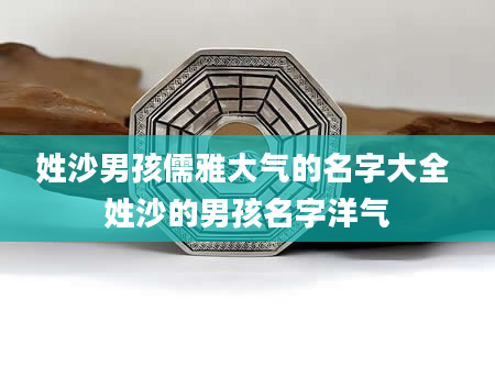 姓沙男孩儒雅大气的名字大全 姓沙的男孩名字洋气