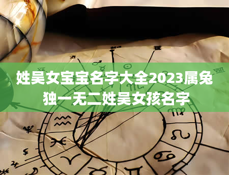 姓吴女宝宝名字大全2023属兔 独一无二姓吴女孩名字