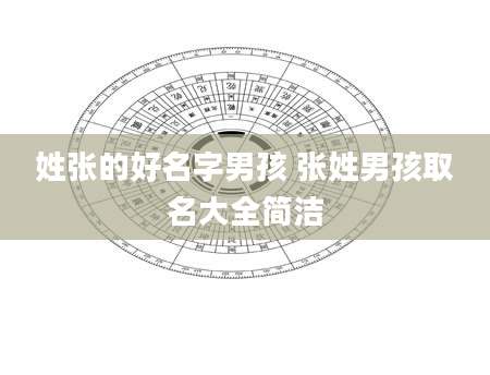 姓张的好名字男孩 张姓男孩取名大全简洁