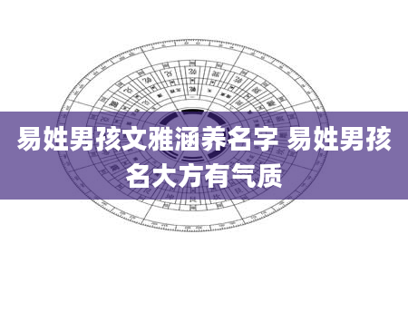易姓男孩文雅涵养名字 易姓男孩名大方有气质