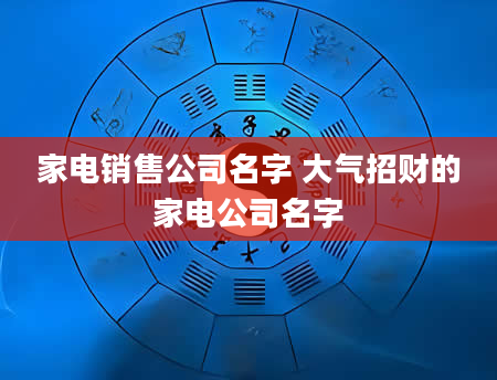 家电销售公司名字 大气招财的家电公司名字