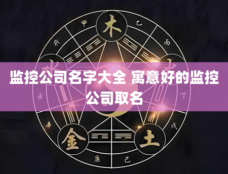 监控公司名字大全 寓意好的监控公司取名