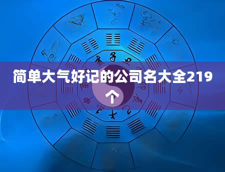 简单大气好记的公司名大全219个