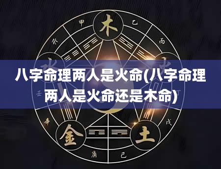 八字命理两人是火命(八字命理两人是火命还是木命)