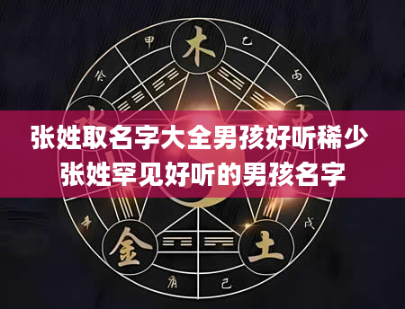 张姓取名字大全男孩好听稀少 张姓罕见好听的男孩名字