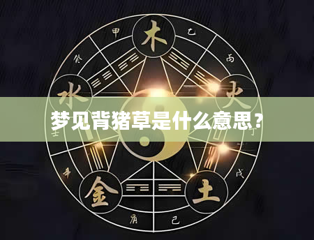 梦见背猪草是什么意思？