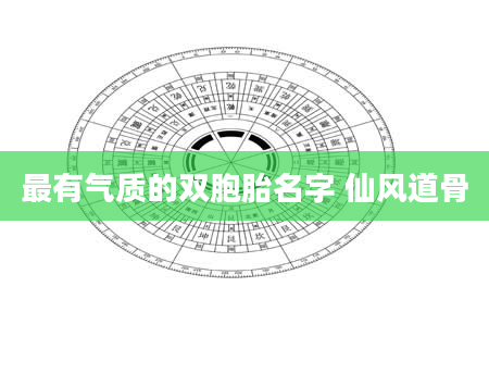 最有气质的双胞胎名字 仙风道骨
