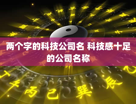两个字的科技公司名 科技感十足的公司名称