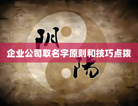 企业公司取名字原则和技巧点拨