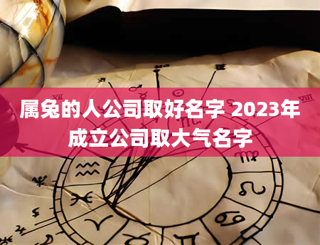 属兔的人公司取好名字 2023年成立公司取大气名字