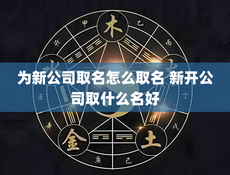 为新公司取名怎么取名 新开公司取什么名好