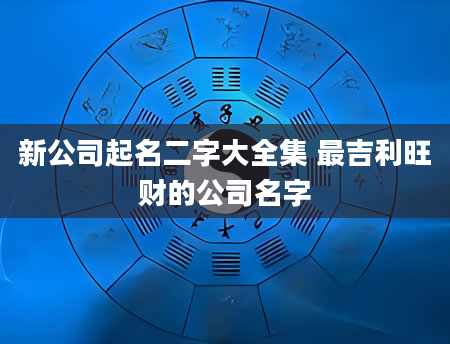 新公司起名二字大全集 最吉利旺财的公司名字