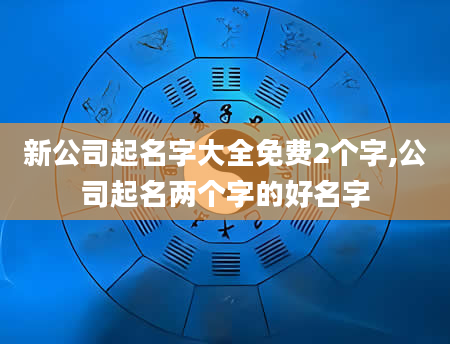 新公司起名字大全免费2个字,公司起名两个字的好名字