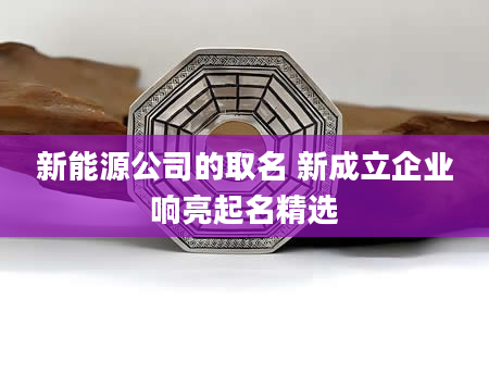 新能源公司的取名 新成立企业响亮起名精选