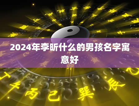 2024年李昕什么的男孩名字寓意好