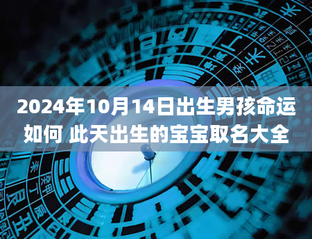 2024年10月14日出生男孩命运如何 此天出生的宝宝取名大全