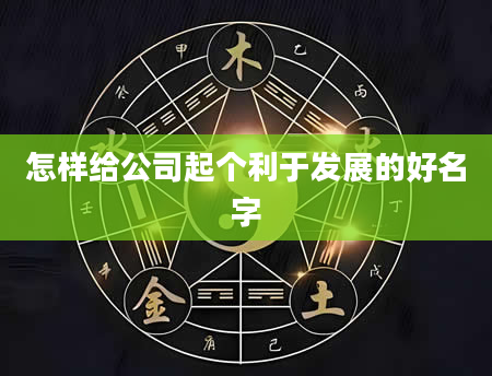 怎样给公司起个利于发展的好名字