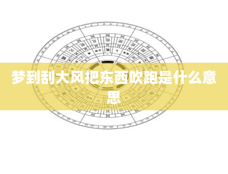 梦到刮大风把东西吹跑是什么意思