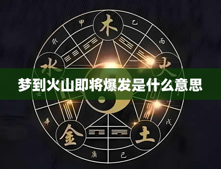 梦到火山即将爆发是什么意思