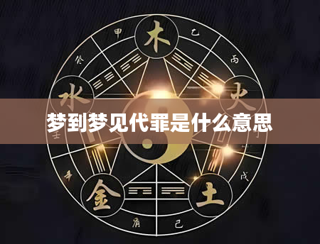 梦到梦见代罪是什么意思