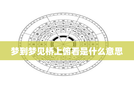 梦到梦见桥上俯看是什么意思