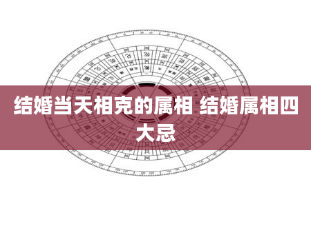 结婚当天相克的属相 结婚属相四大忌