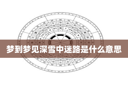 梦到梦见深雪中迷路是什么意思