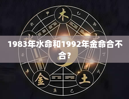 1983年水命和1992年金命合不合？
