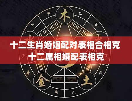 十二生肖婚姻配对表相合相克 十二属相婚配表相克