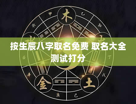 按生辰八字取名免费 取名大全测试打分