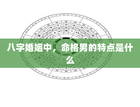 八字婚姻中，命格男的特点是什么