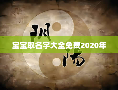 宝宝取名字大全免费2020年