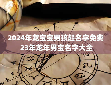 2024年龙宝宝男孩起名字免费 23年龙年男宝名字大全