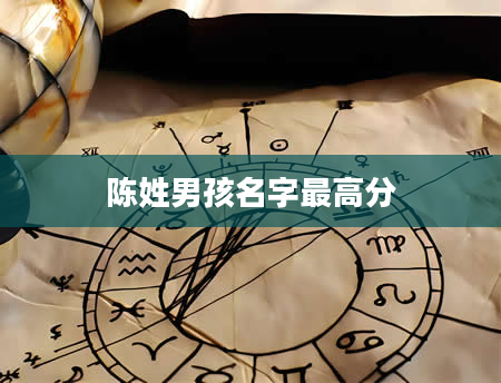 陈姓男孩名字最高分