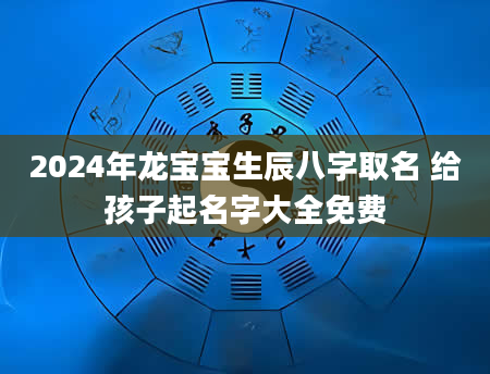 2024年龙宝宝生辰八字取名 给孩子起名字大全免费