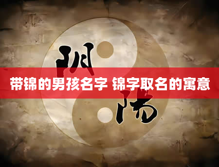 带锦的男孩名字 锦字取名的寓意