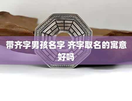 带齐字男孩名字 齐字取名的寓意好吗