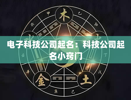 电子科技公司起名：科技公司起名小窍门