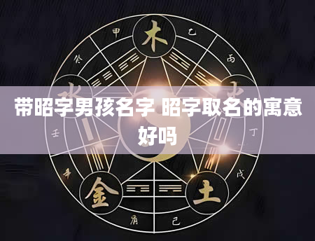 带昭字男孩名字 昭字取名的寓意好吗