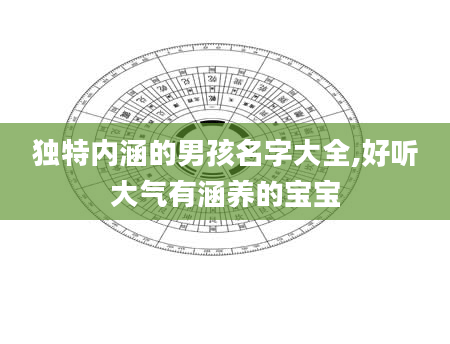 独特内涵的男孩名字大全,好听大气有涵养的宝宝